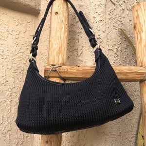 *The Sak* Black Crochet Woven Bag